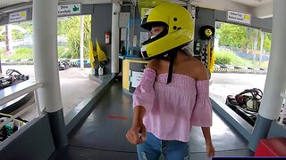 Cute Thai amateur teen fixture accelerate karting and recorded on video after